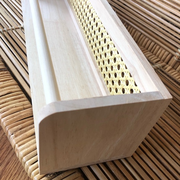 Wooden and Cane Wall Shelf - Picture 2 of 5